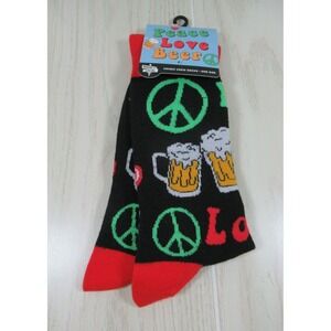 Peace sign Love Beer men women socks One Size black red green new
